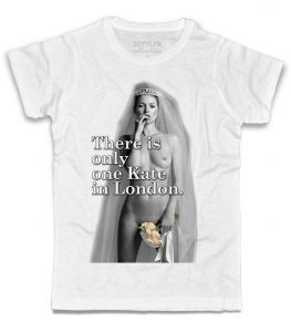 kate moss t-shirt bianca e scritta there is only one kate in london
