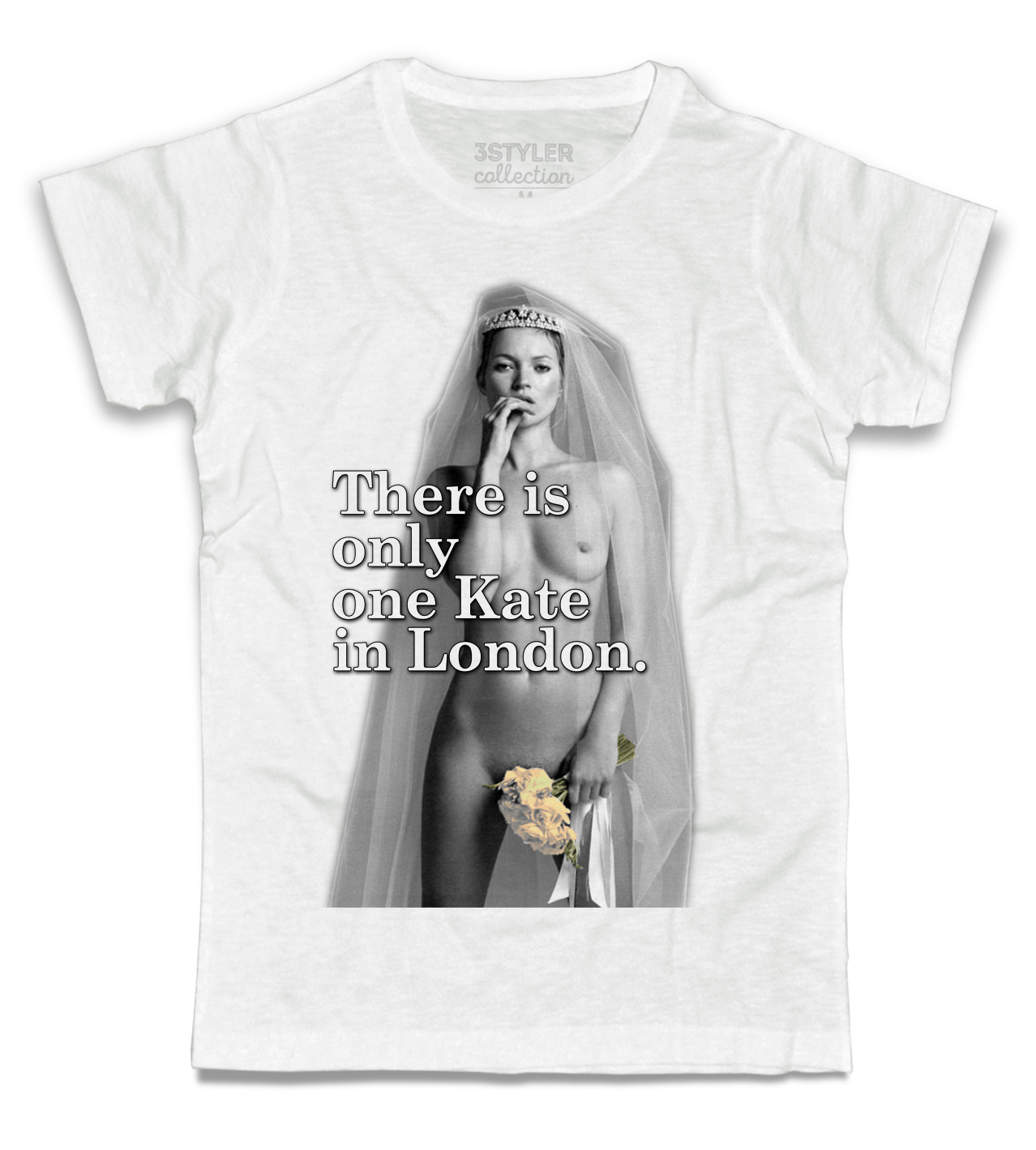 Kate_moss_only_one_t-shirt_uomo_WH kate moss t-shirt bianca e scritta there is only one kate in london