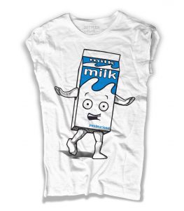 milky t-shirt donna raffigurante il cartone di latte di coffee and tv dei Blur