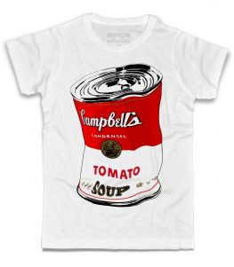 campbell's t-shirt uomo andy warhol raffigurante il barattolo di zuppa accartocciato