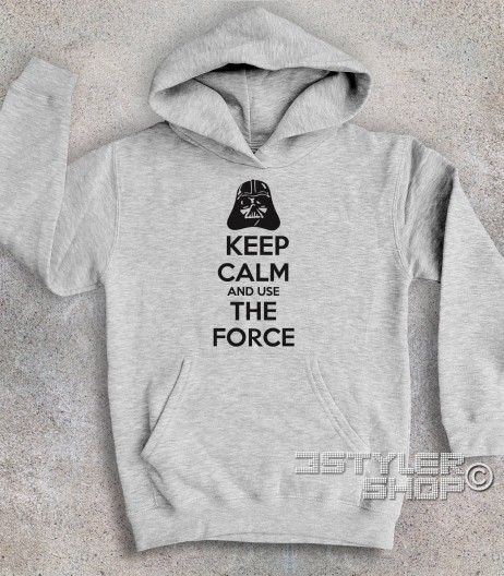 keep calm star wars felpa bambino con scritta keep calm and use the force