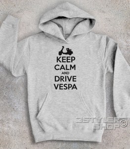 keep calm vespa felpa bambino con scritta keep calm and drive vespa