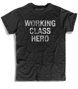 working class hero t-shirt uomo con scritta