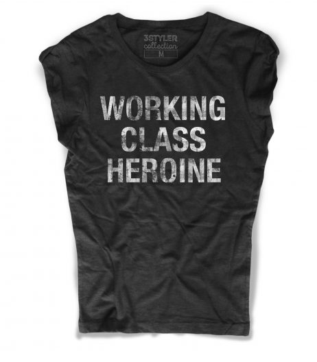 working class heroine t-shirt donna con scritta