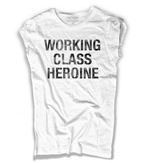 working class heroine t-shirt donna con scritta