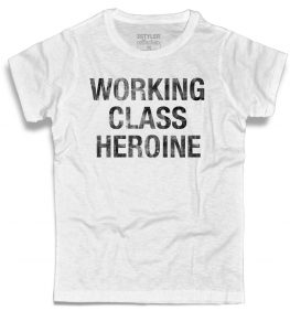 working class heroine t-shirt uomo con scritta