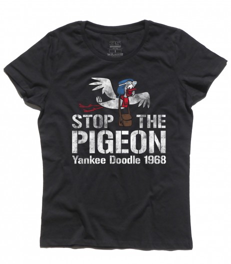 stop the pigeon t-shirt donna raffigurante il piccione yankee doodle