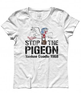 stop the pigeon t-shirt donna raffigurante il piccione yankee doodle