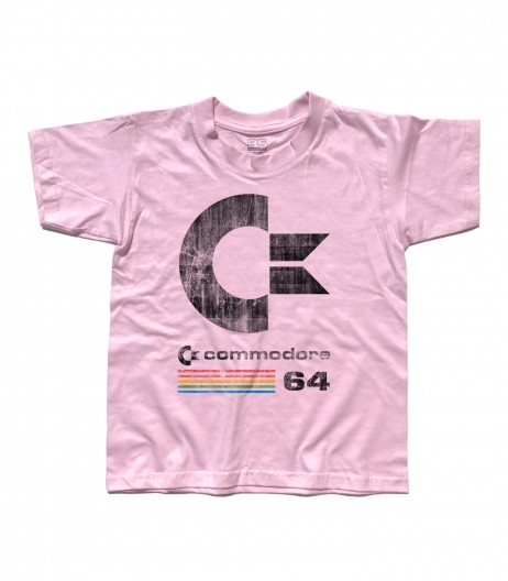 commodore 64 t-shirt bambino con logo antichizzato