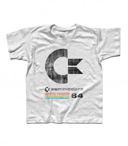 commodore 64 t-shirt bambino con logo antichizzato