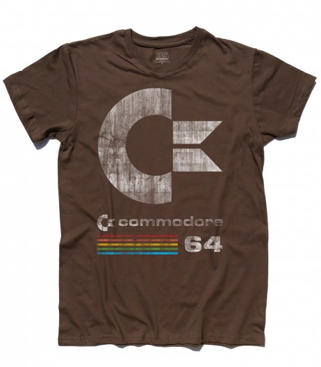commodore 64 t-shirt uomo con logo antichizzato