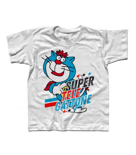 supertelegattone t-shirt bambino con Oscar il gatto di super classifica show