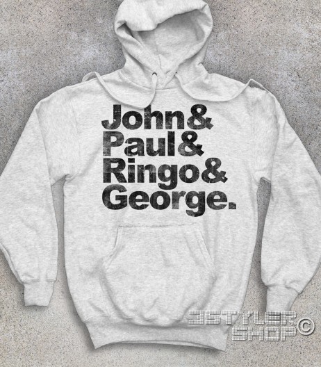 beatles felpa coi loro nomi: John, Paul, Ringo e George