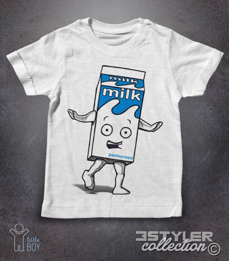 milky t-shirt bambino raffigurante il cartone di latte di coffee and tv dei Blur