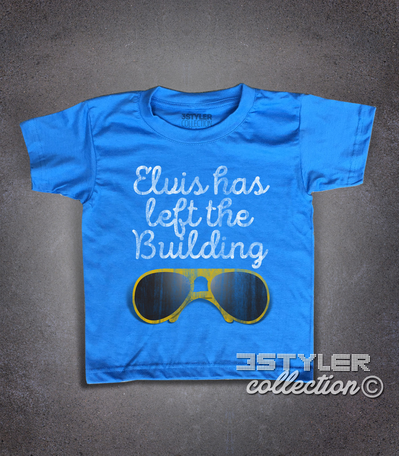 Elvis t-shirt bambino con scritta Elvis has left the building