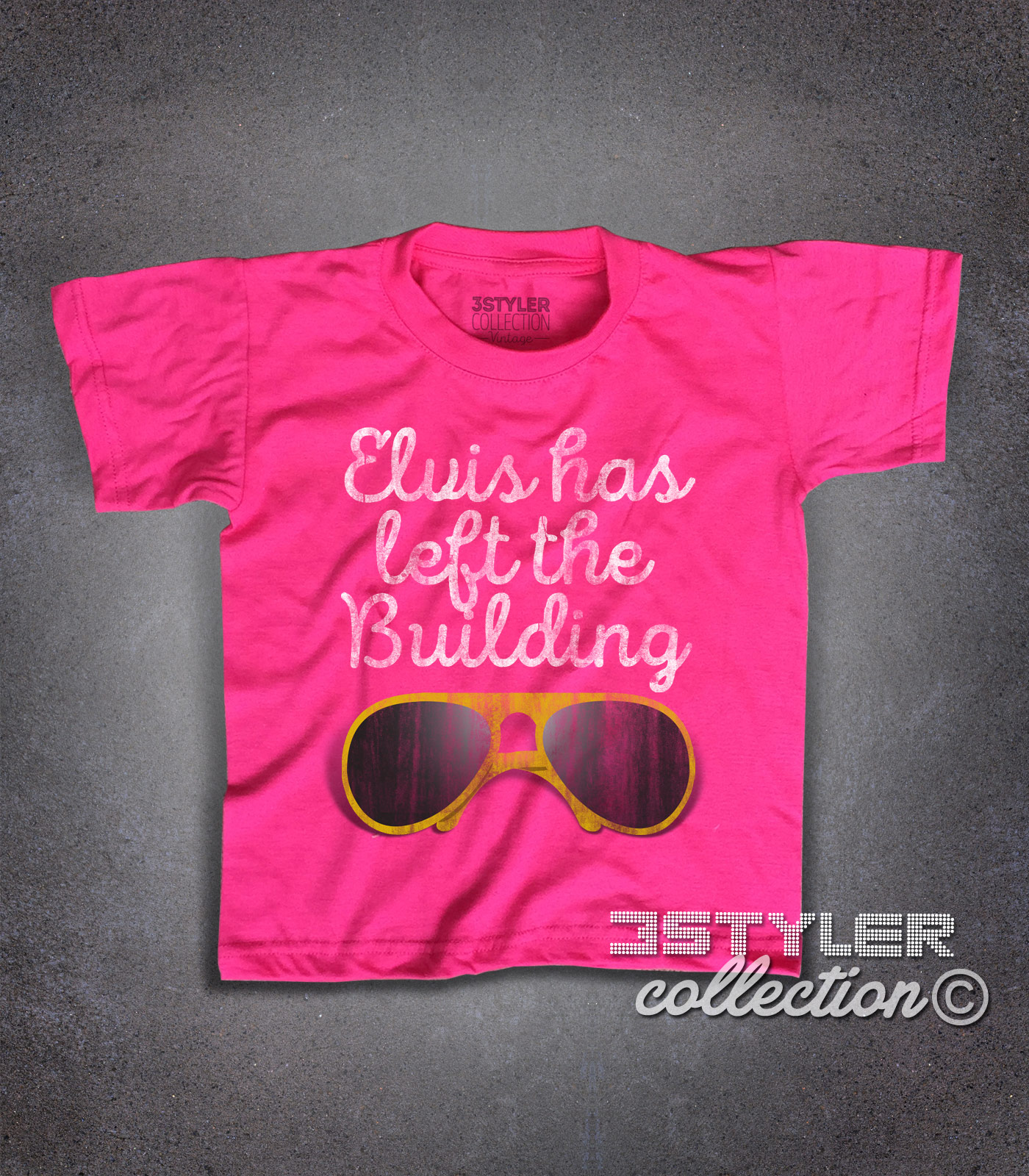 Elvis t-shirt bambino con scritta Elvis has left the building