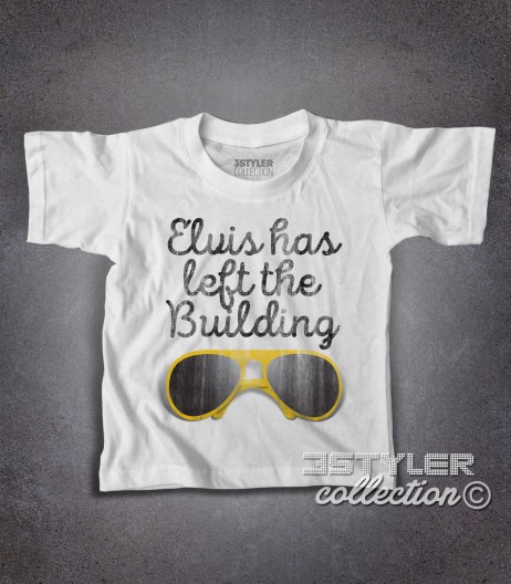 Elvis t-shirt bambino con scritta Elvis has left the building