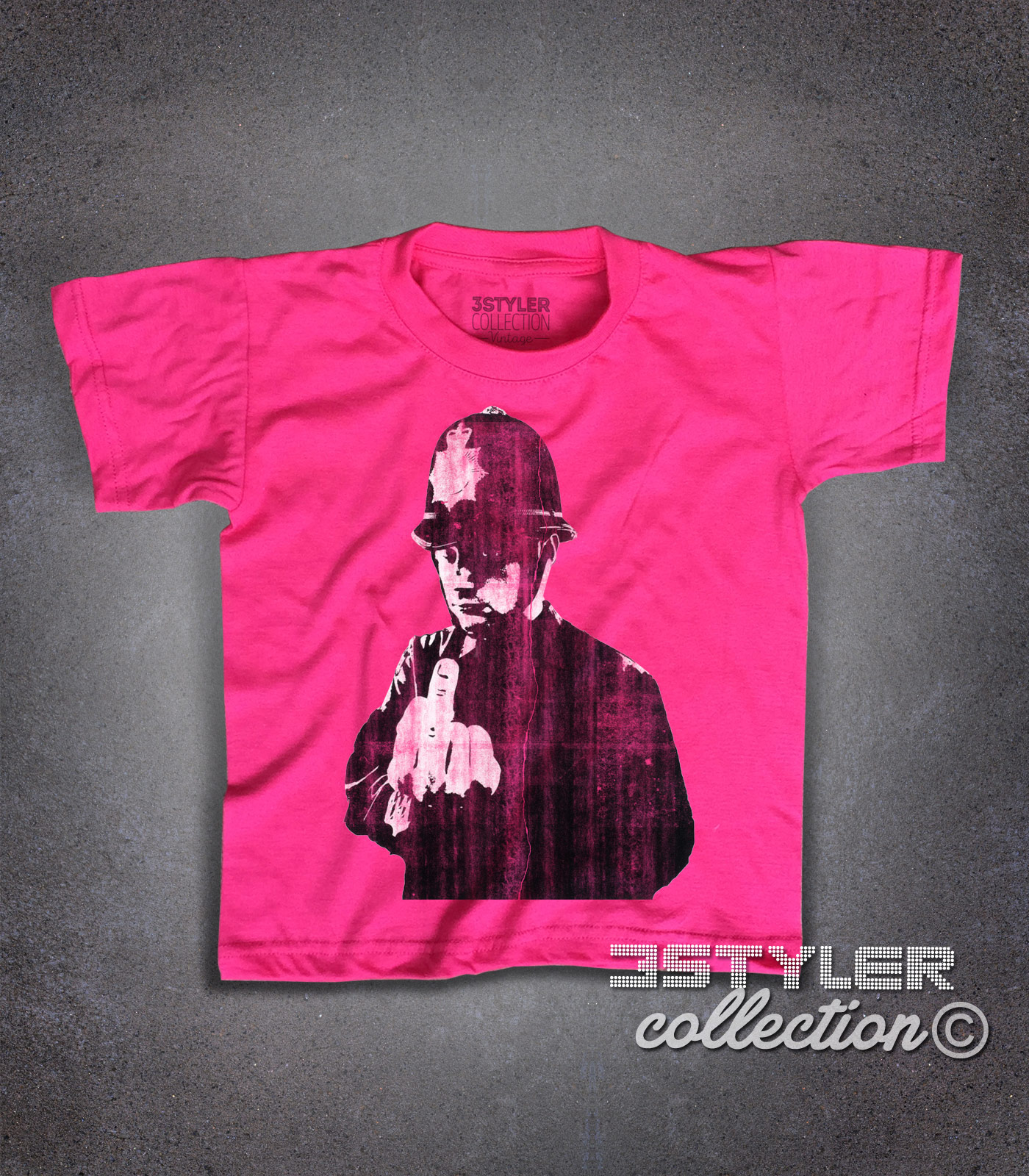 Rude copper t-shirt bambino raffigurante la celebre opera di Banksy