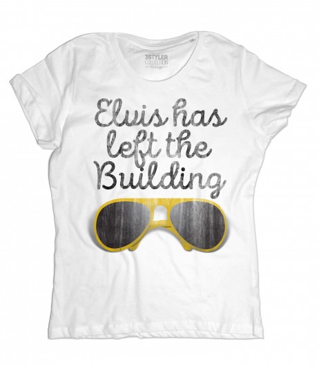 Elvis t-shirt donna con scritta Elvis has left the building