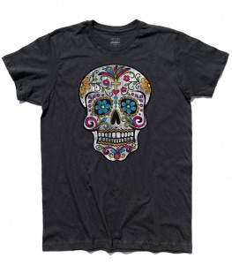 teschio messicano t-shirt uomo col teschio messicano antichizzato