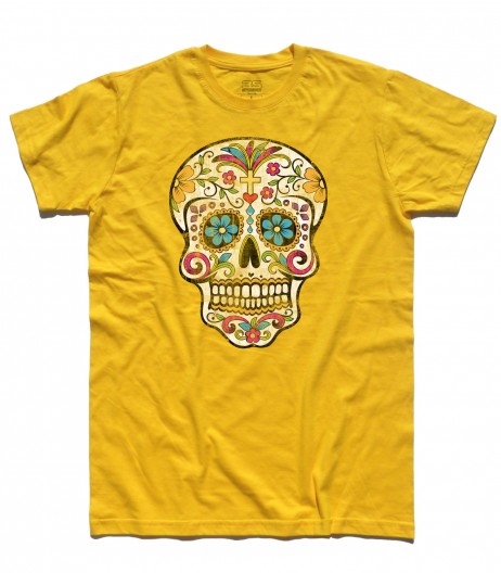 teschio messicano t-shirt uomo col teschio messicano antichizzato