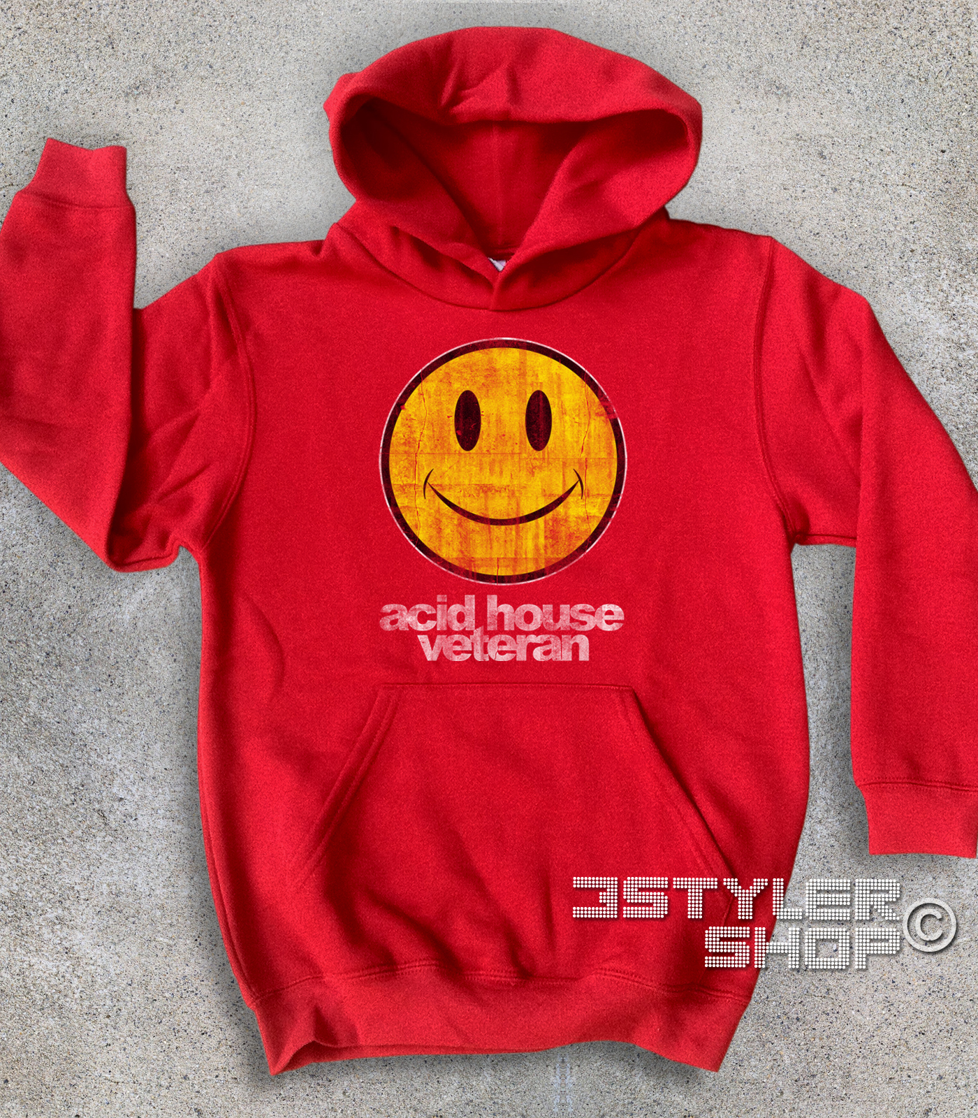acid house veteran felpa bambino con smile antichizzato