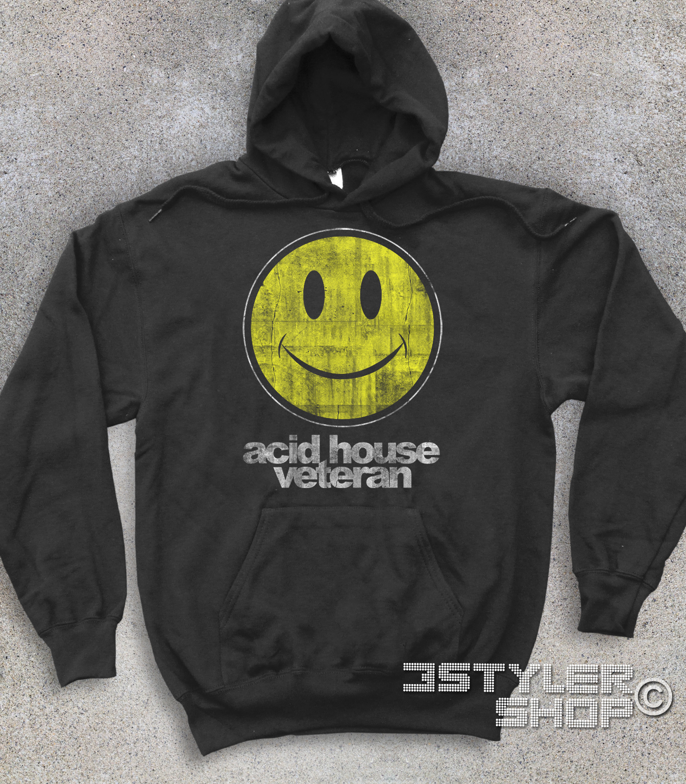 acid house veteran felpa unisex con smile antichizzato
