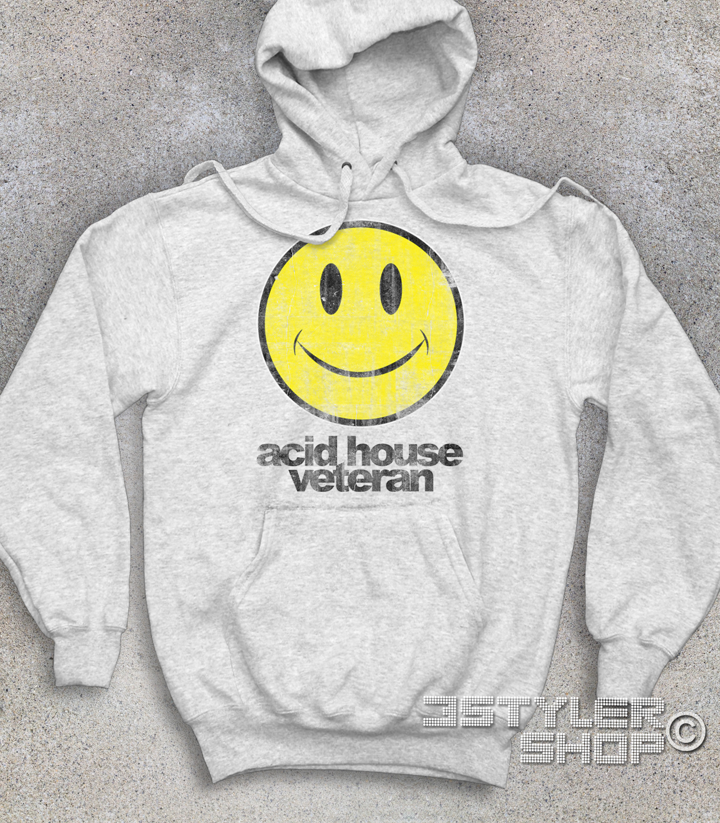 acid house veteran felpa unisex con smile antichizzato