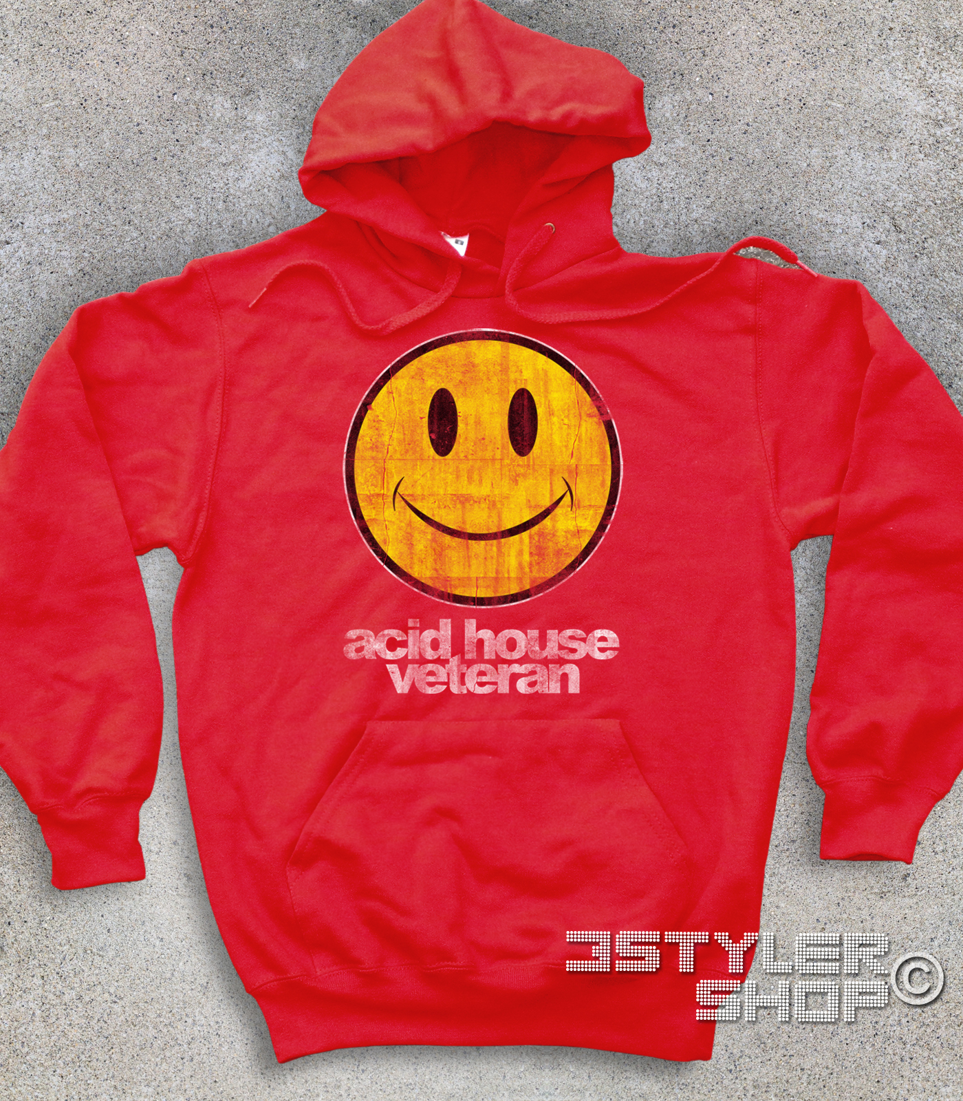acid house veteran felpa unisex con smile antichizzato