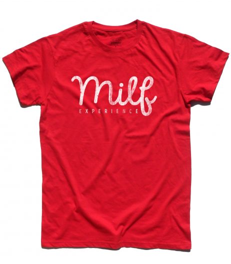 milf t-shirt uomo con scritta antichizzata Milf experience