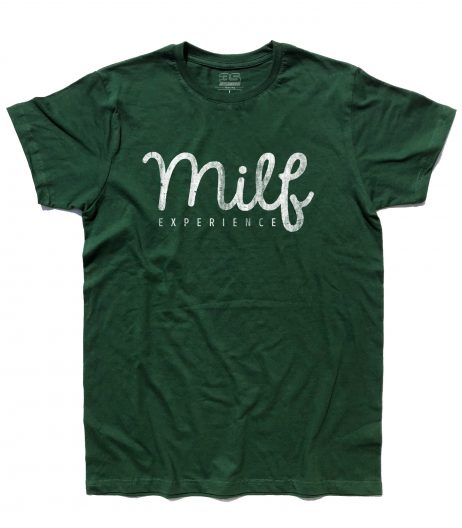 milf t-shirt uomo con scritta antichizzata Milf experience