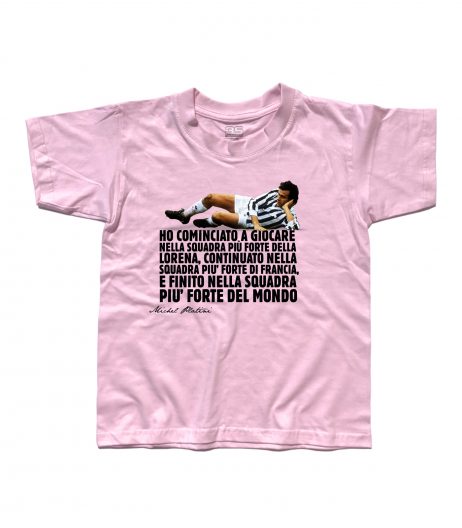 platini t-shirt bambino raffigurante il campione della juventus sdraiato in una posa famosa