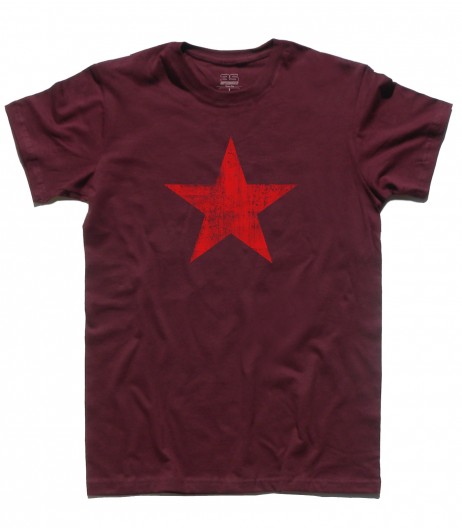 stella rossa t-shirt uomo raffigurante una stella rossa in versione antichizzata