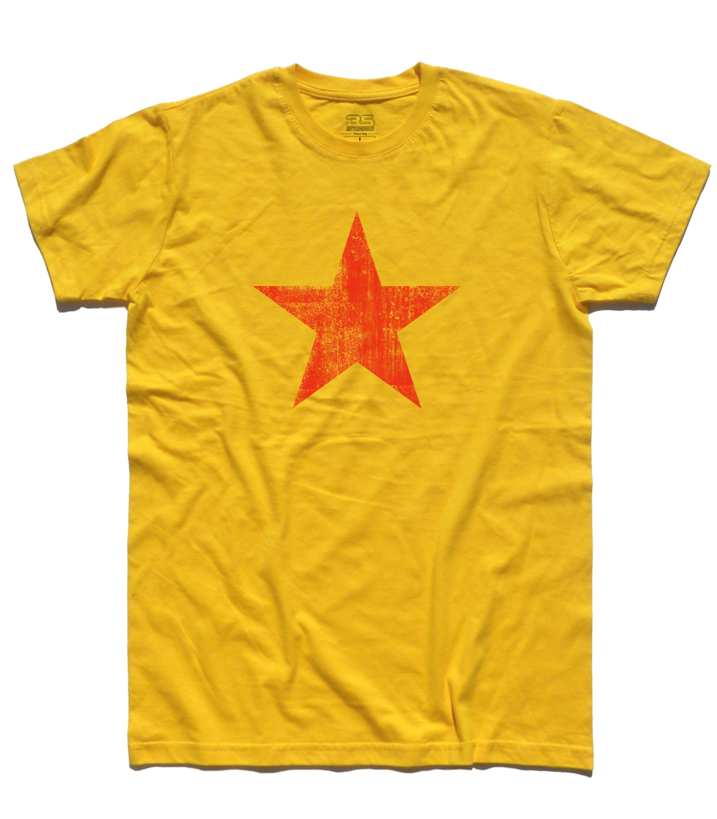 stella rossa t-shirt uomo raffigurante una stella rossa in versione antichizzata