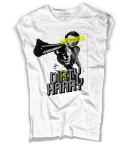 Ispettore Callaghan t-shirt donna bianca con scritta Dirty Harry