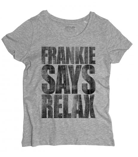 Frankie says relax t-shirt donna vintage ispirata al singolo dei Frankie goes to hollywood