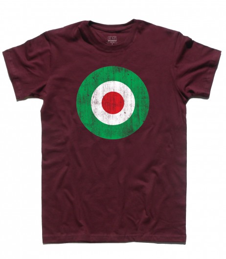 target italia t-shirt uomo raffigurante un target con i colori della bandiera italiana e in versione antichizzata