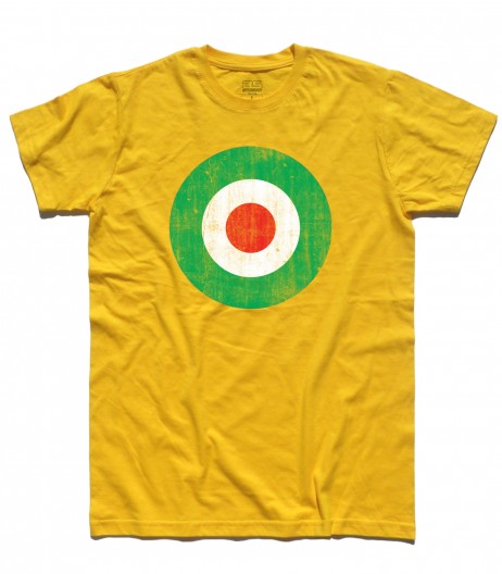 target italia t-shirt uomo raffigurante un target con i colori della bandiera italiana e in versione antichizzata