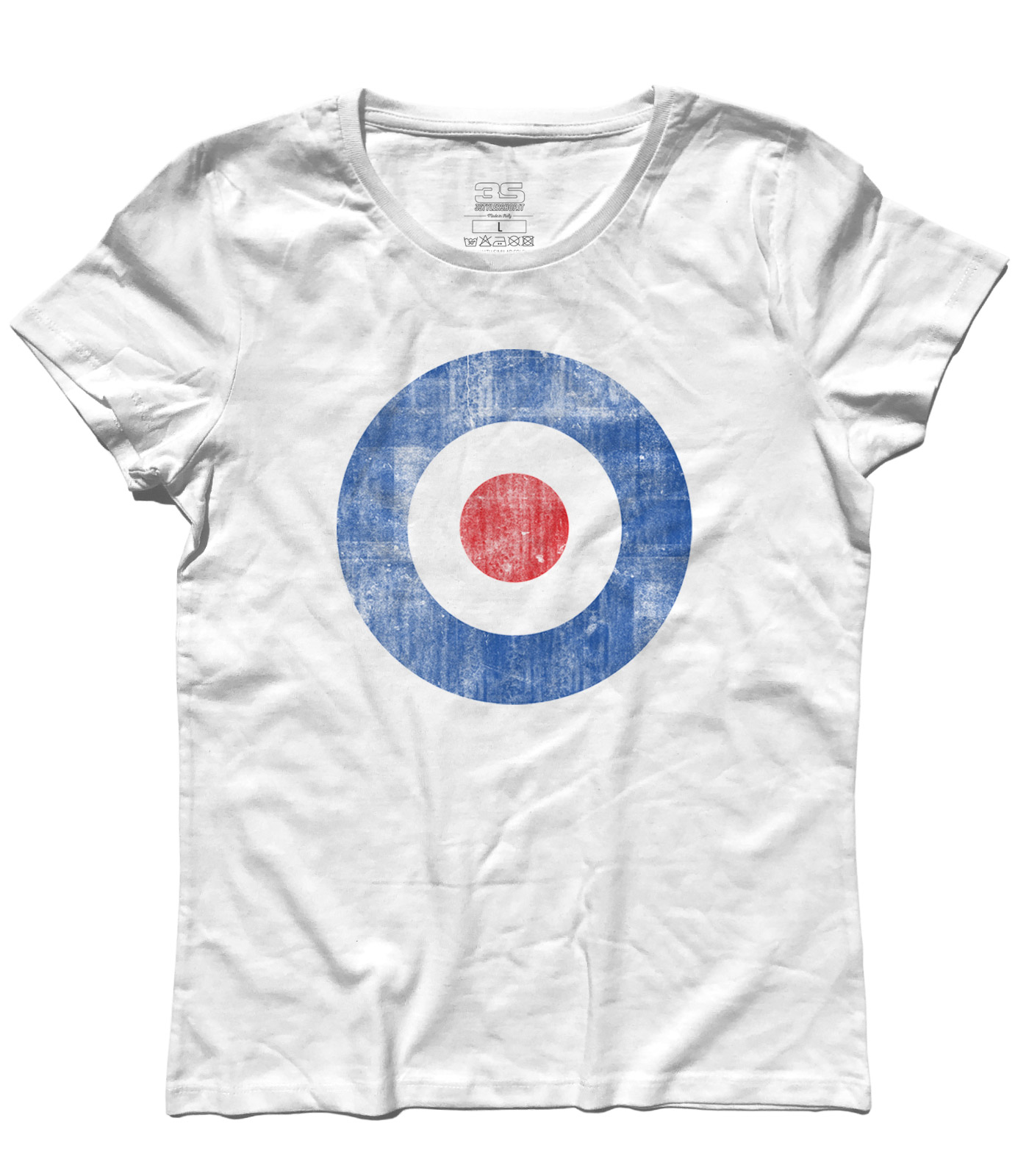 T-Shirt Donna Target Italia Mods Versione Verde - 100% Cotone 185 Gr/mq, Stile Vintage Italy