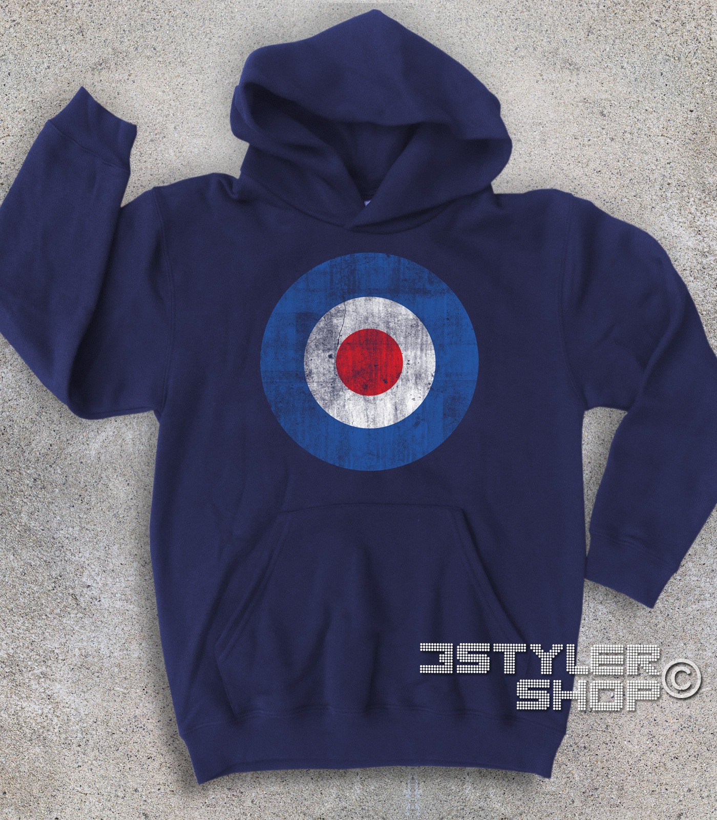 target_mods_vintage_felpa_bambino_na target mods felpa bambino raffigurante il classico simbolo dei Mods in versione antichizzata