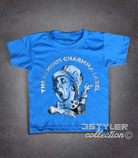 Charisma label t-shirt bambino raffigurante il logo con il cappellaio matto