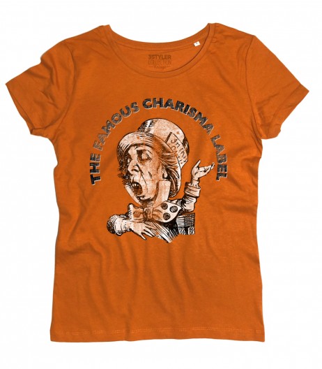 Charisma label t-shirt uomo raffigurante il logo con il cappellaio matto