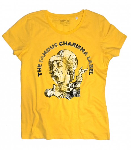 Charisma label t-shirt uomo raffigurante il logo con il cappellaio matto