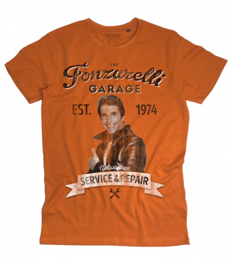 The Fonz t-shirt uomo raffigurante Fonzie e la scritta Garage Fonzarelli