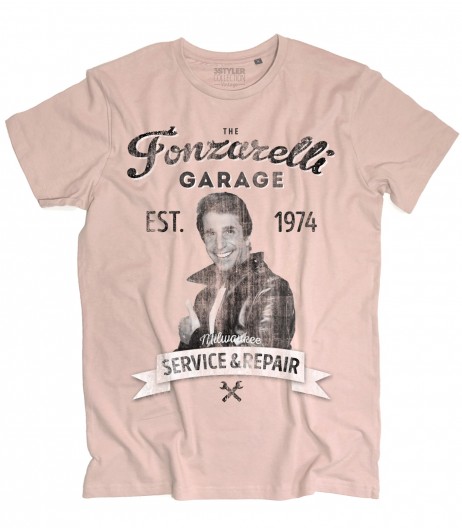 The Fonz t-shirt uomo raffigurante Fonzie e la scritta Garage Fonzarelli