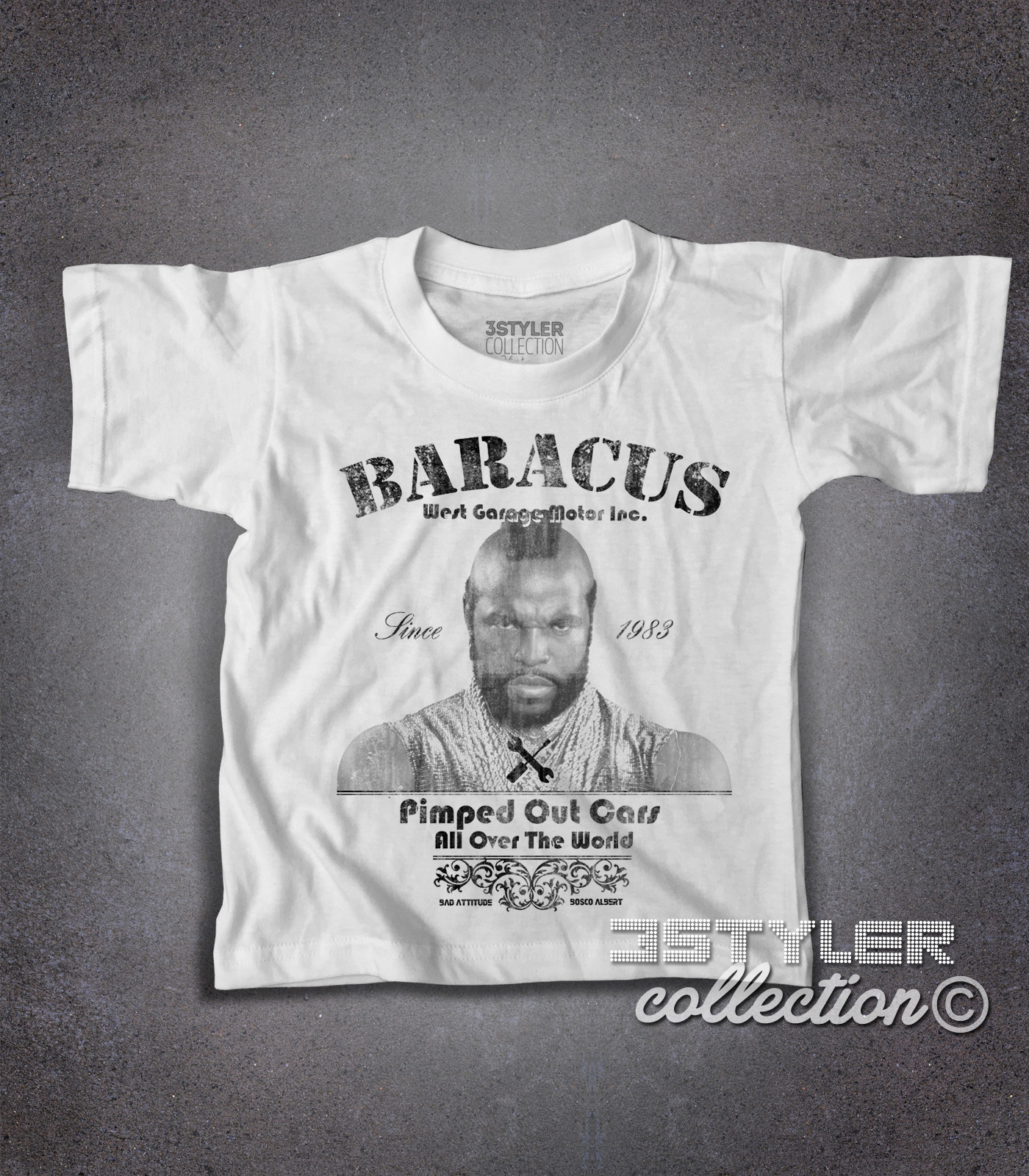 T-Shirt Uomo Mr. T 100% Cotone Organico - Ispirata Al Personaggio Di A-Team (P.E. Baracus) - Made In Italy