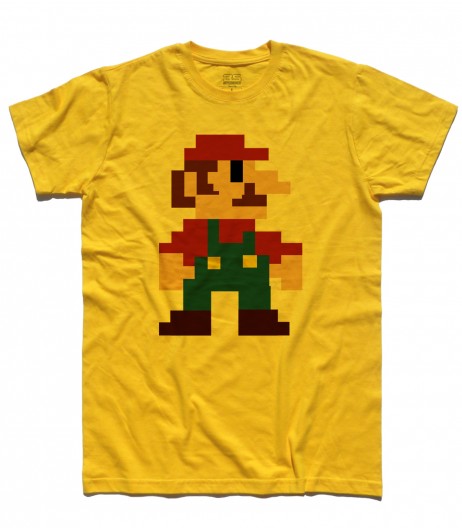 super mario t-shirt uomo raffigurante super mario nella sua prima versione tutta fatta di pixel
