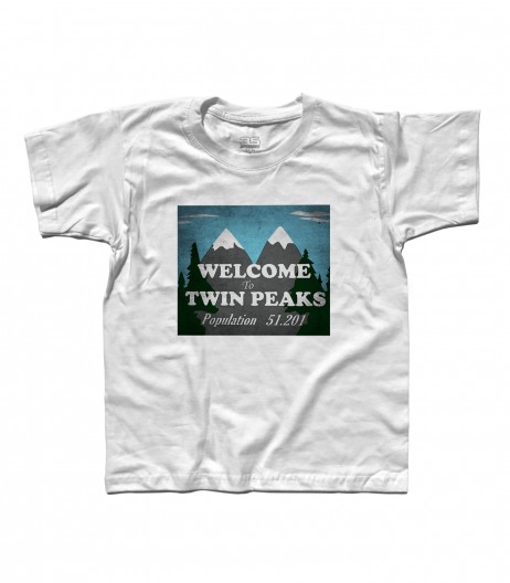 Welcome to Twin Peaks t-shirt bambino raffigurante il cartello di benvenuto della cittadina