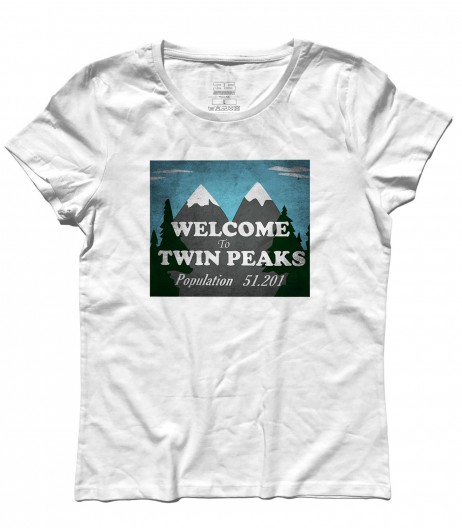 Welcome to Twin Peaks t-shirt donna raffigurante il cartello di benvenuto della cittadina