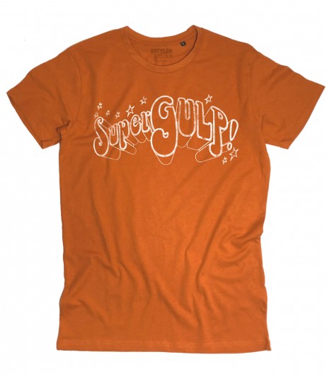 SuperGulp t-shirt uomo raffigurante il logo della famosa trasmissione che negli anni 70 e 80 portò i fumetti italiani e americani in TV